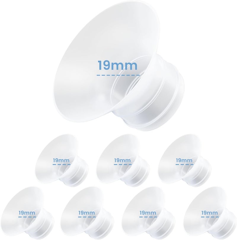 Hranio Breast Pump Flange Insert Compatible with Momcozy m5 Replacement Parts Momcozy s12 Pro Replacement Parts Spectra/Medela/Elvie/Tsrete/Eufy/Lansinoh Breast Pump 19mm Flange Inserts for Spectra 8PCS - Image 1